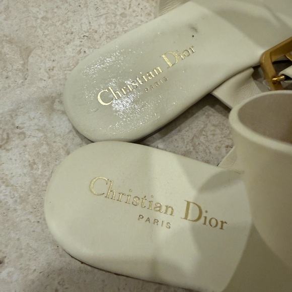 Dior Women's white Sandals with Gold Accents - Picture 3 of 9